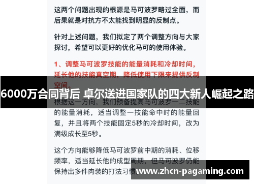 6000万合同背后 卓尔送进国家队的四大新人崛起之路
